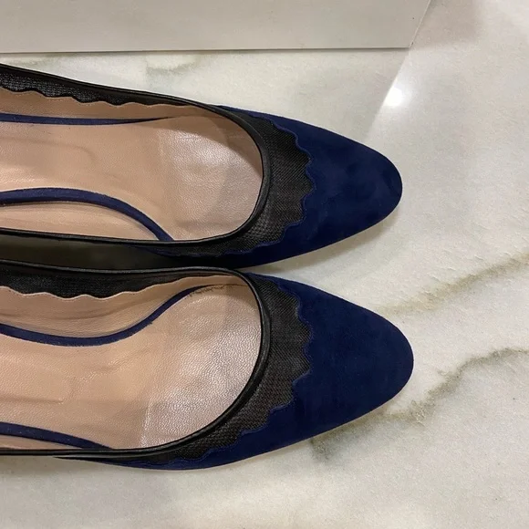 Chloe Heels size 40 Navy Suede Black Mesh - Picture 3 of 16